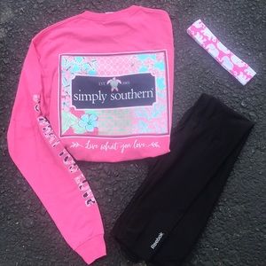 NWT Simply Southern Long Sleeved Preppy tee